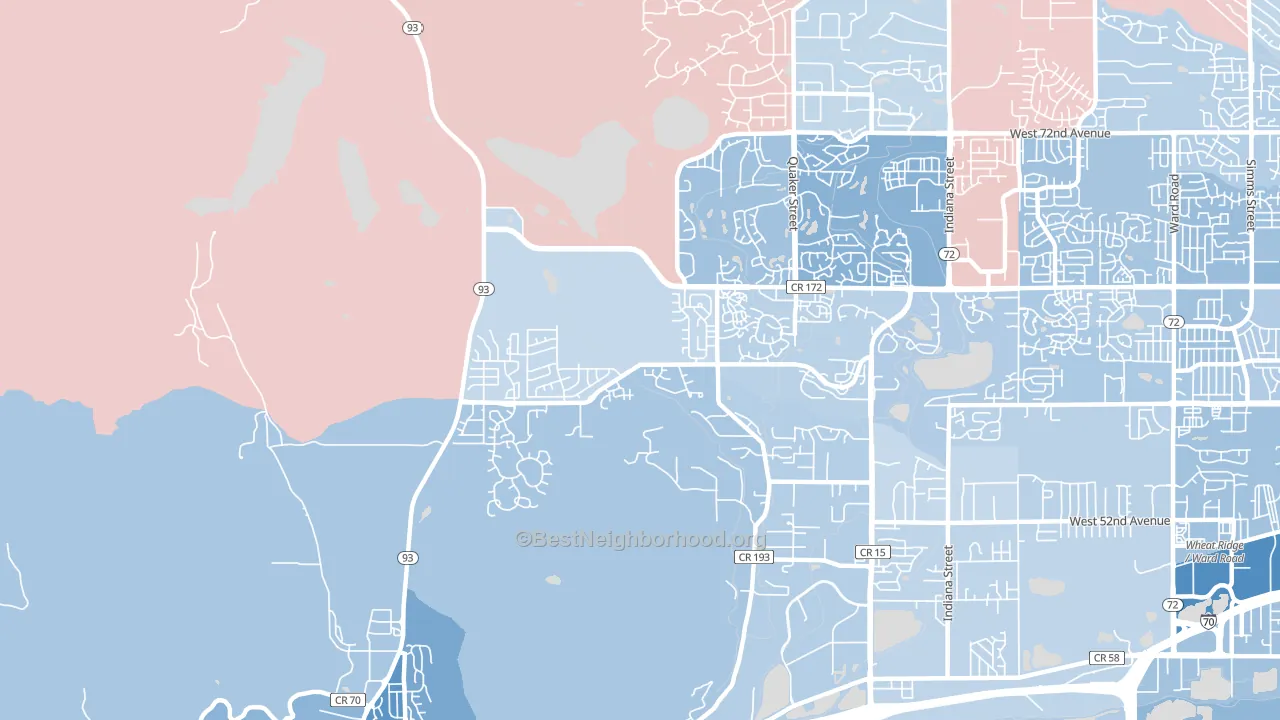 West Woods, Golden, CO block-group political-lean map