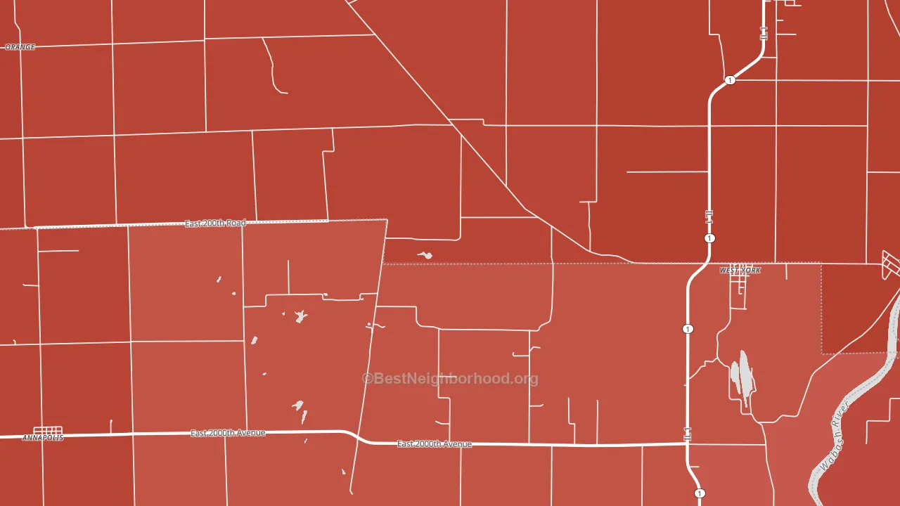 West York, IL block-group political-lean map