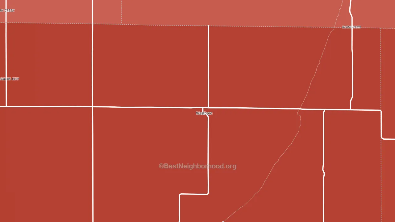 Westboro, MO block-group political-lean map
