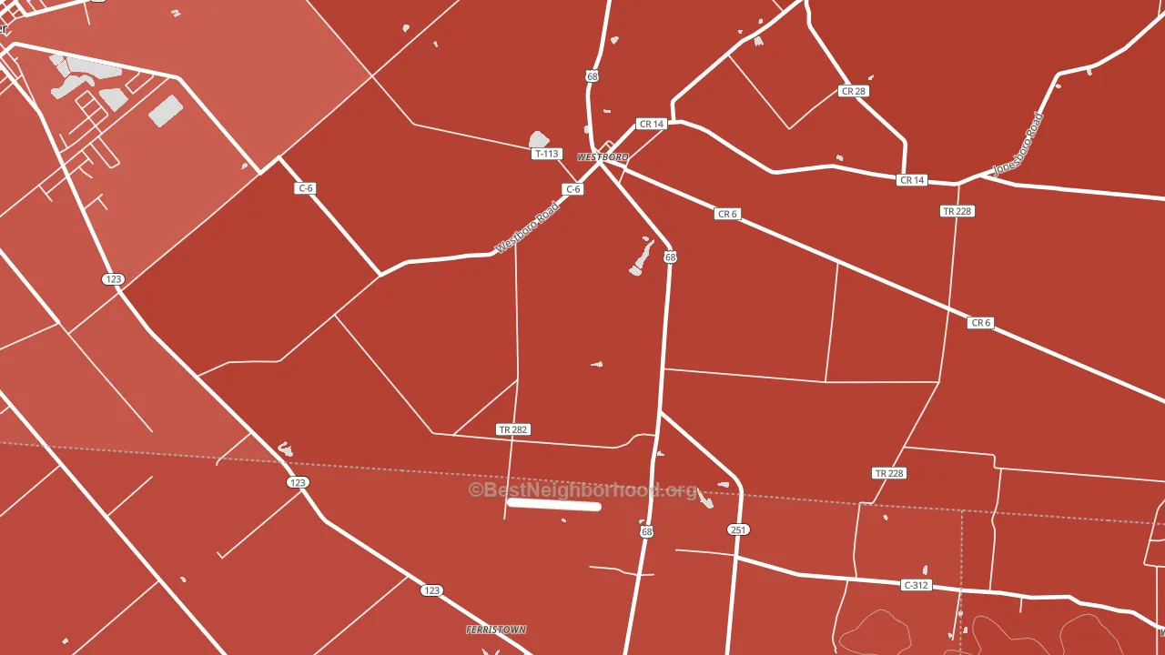 Westboro, OH block-group political-lean map