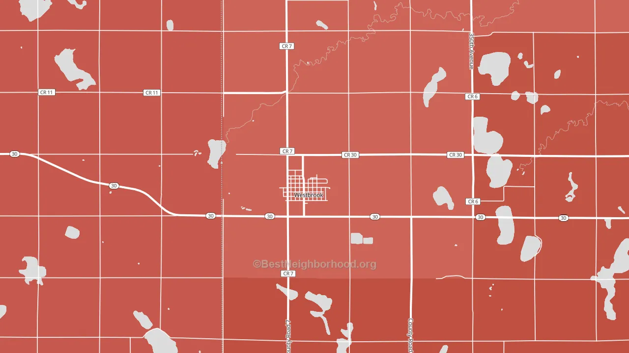 Westbrook, MN block-group political-lean map