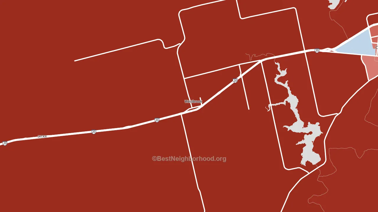 Westbrook, TX block-group political-lean map