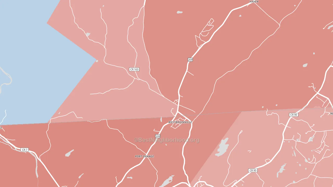 Westbrookville, NY block-group political-lean map