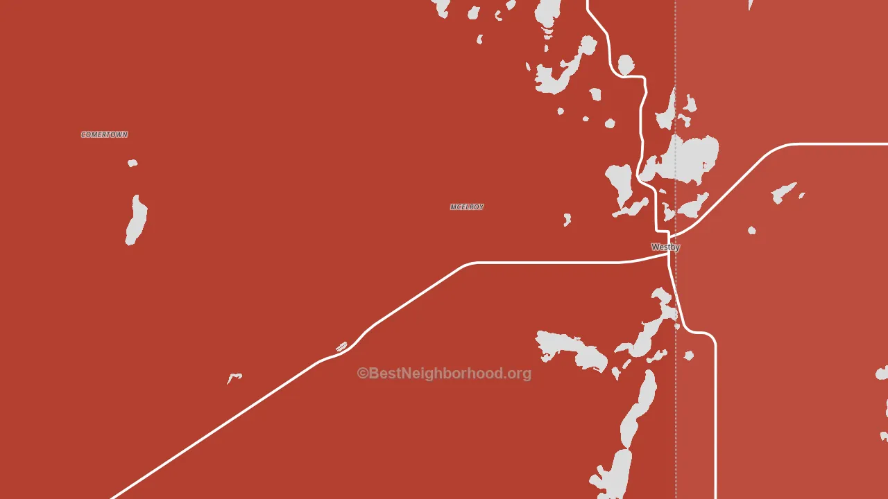 Westby, MT block-group political-lean map