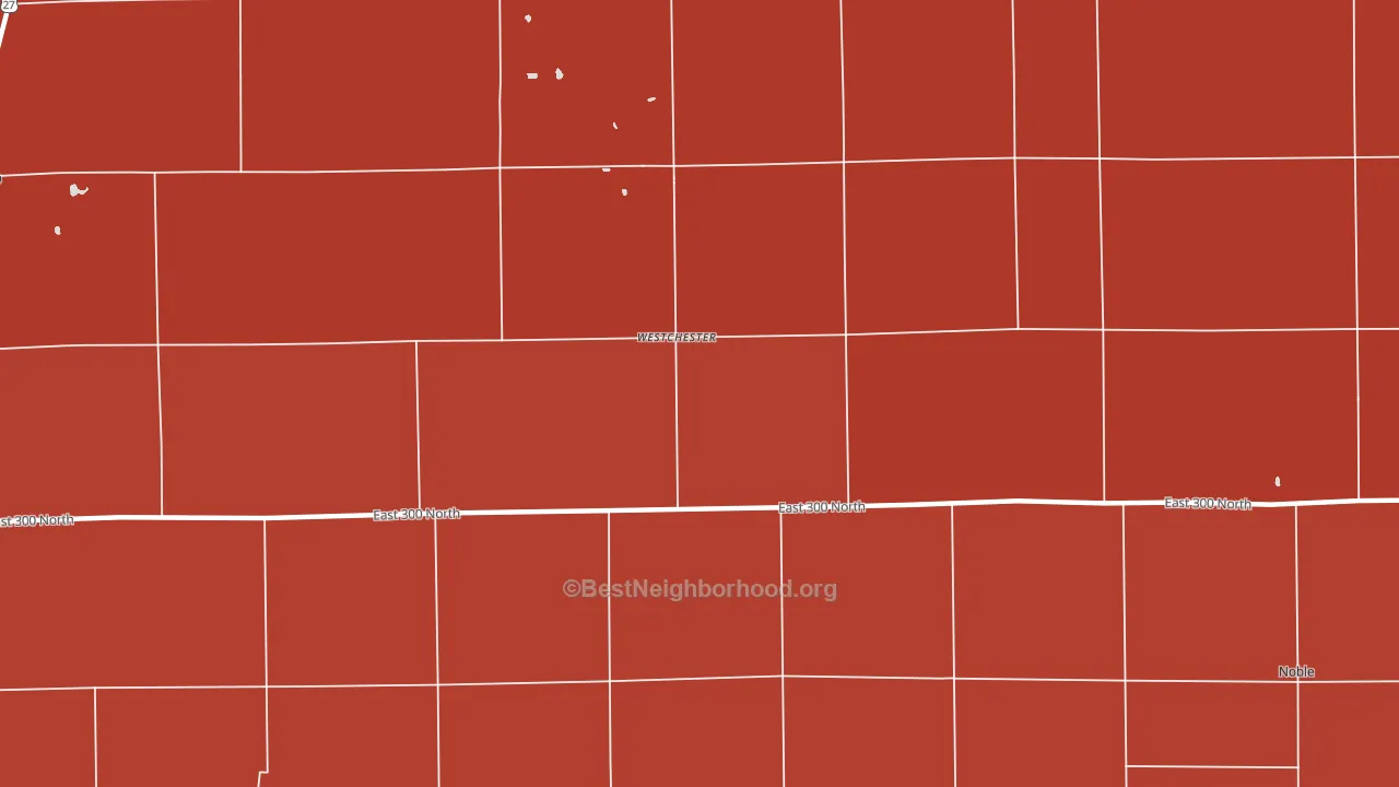 Westchester, IN block-group political-lean map