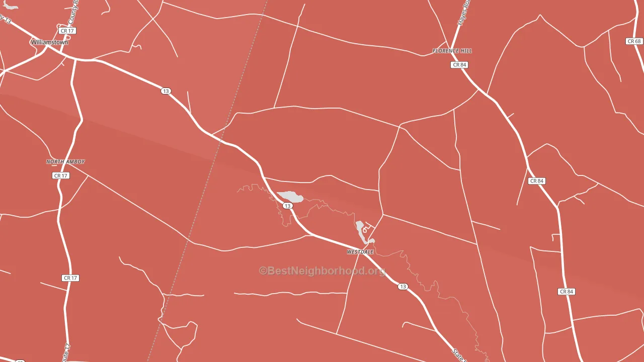 Westdale, NY block-group political-lean map