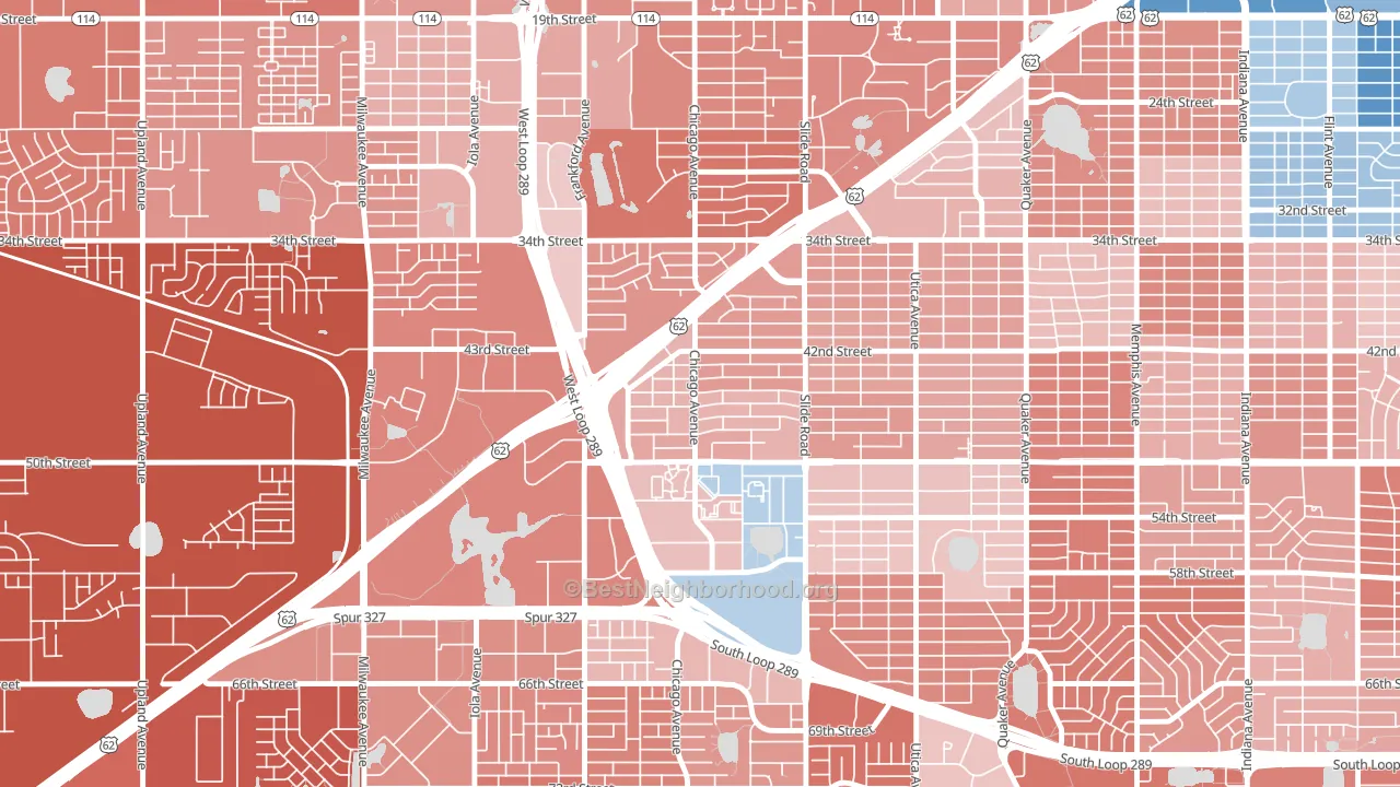 Wester, Lubbock, TX block-group political-lean map