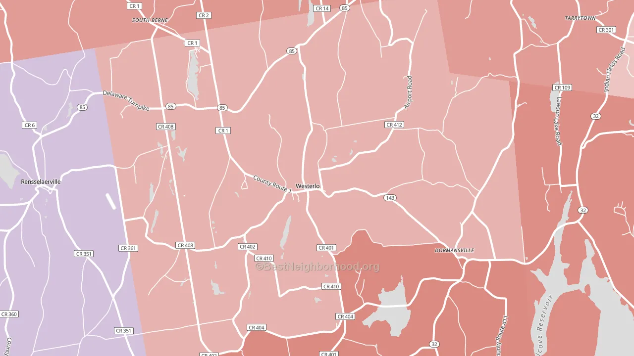 Westerlo, NY block-group political-lean map