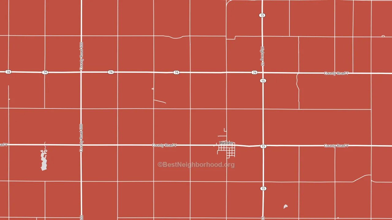 Western, NE block-group political-lean map