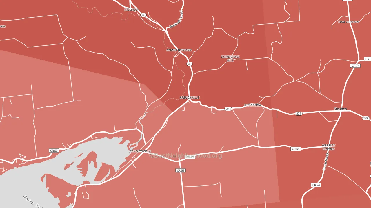 Westernville, NY block-group political-lean map