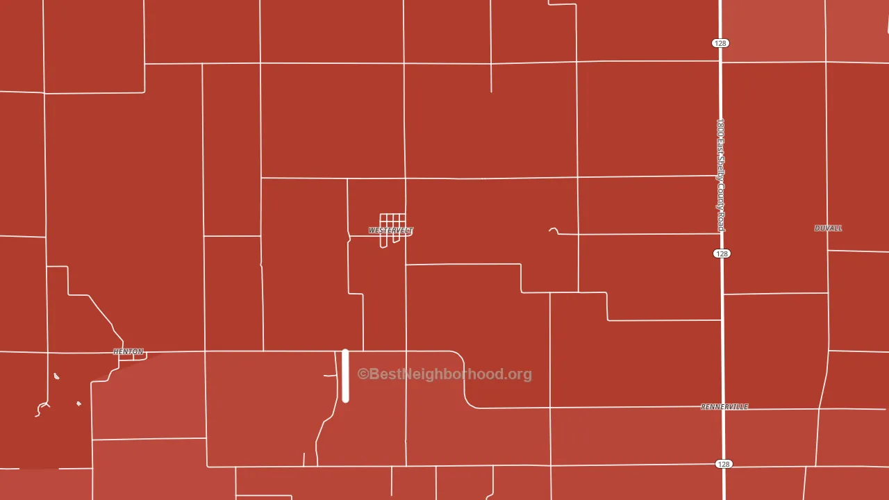 Westervelt, IL block-group political-lean map