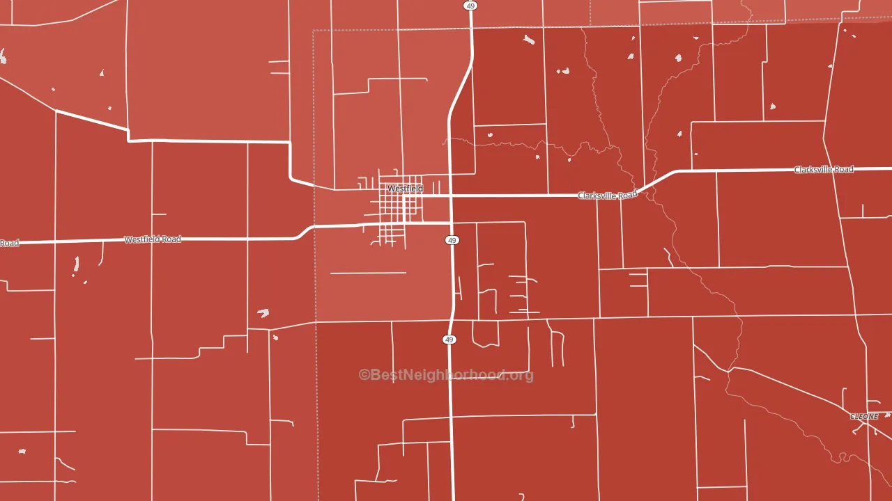 Westfield, IL block-group political-lean map