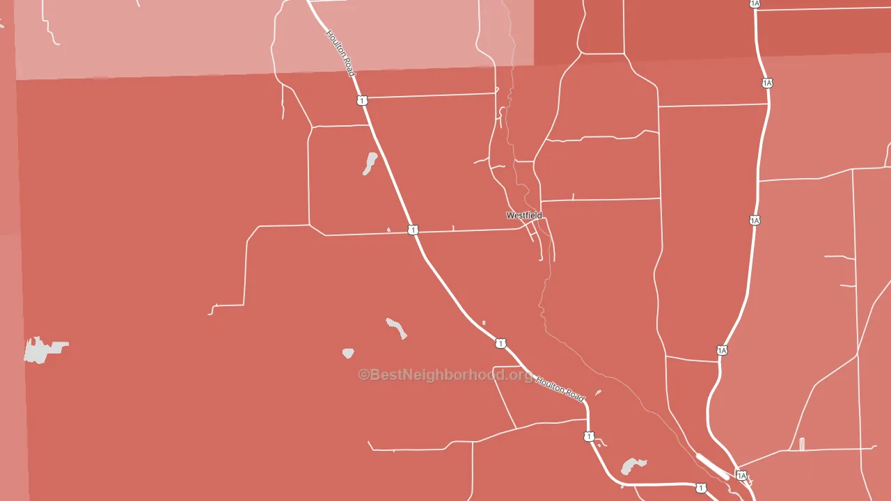 Westfield, ME block-group political-lean map