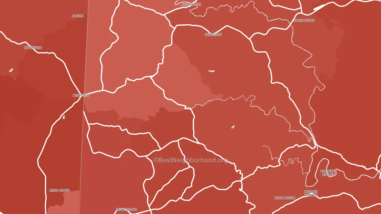 Westfield, NC block-group political-lean map