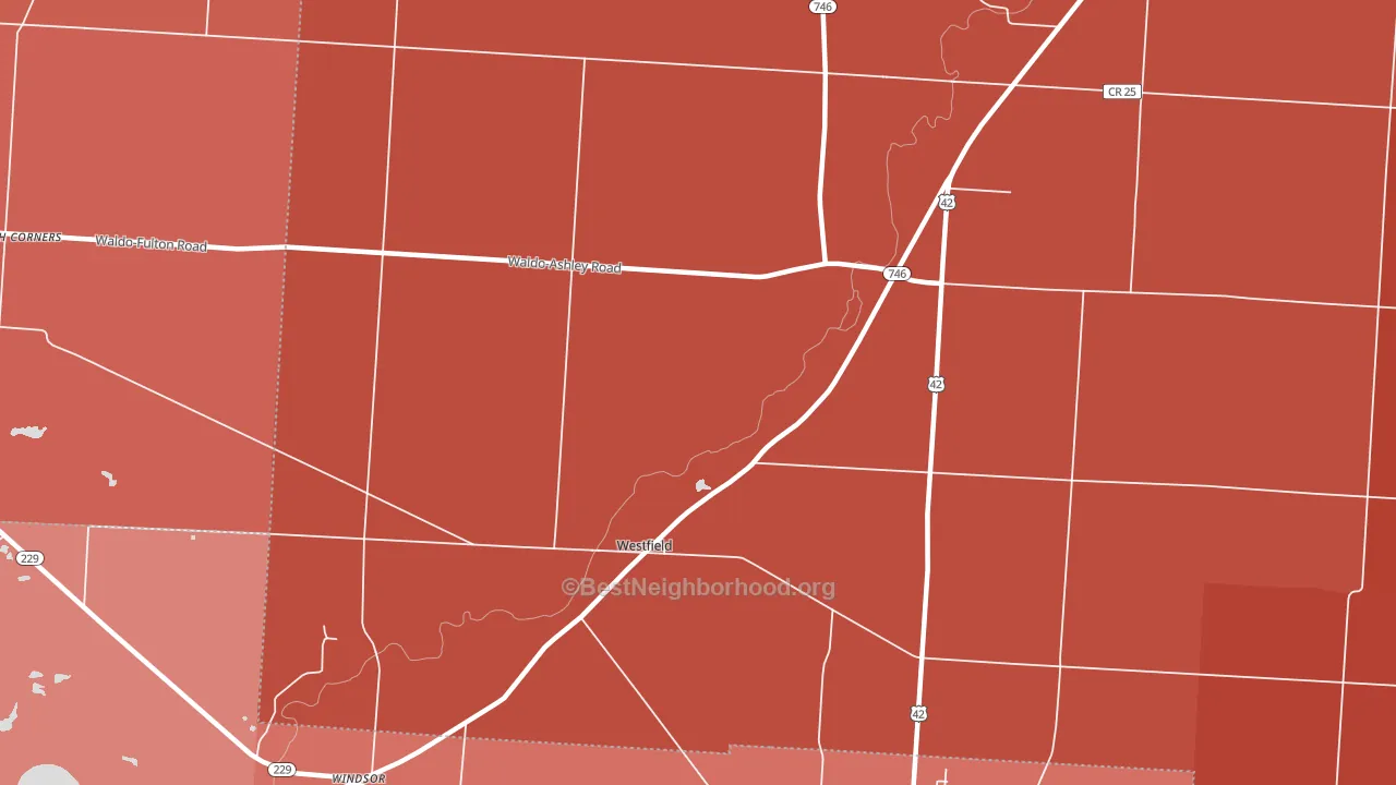 Westfield, OH block-group political-lean map