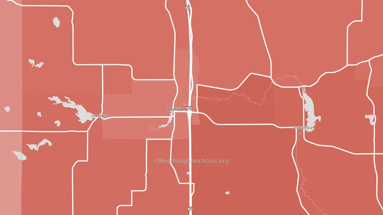 Westfield, WI block-group political-lean map