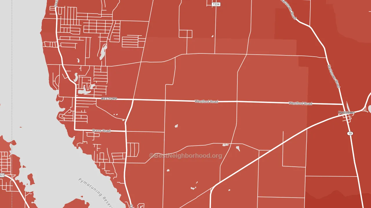 Westford, PA block-group political-lean map