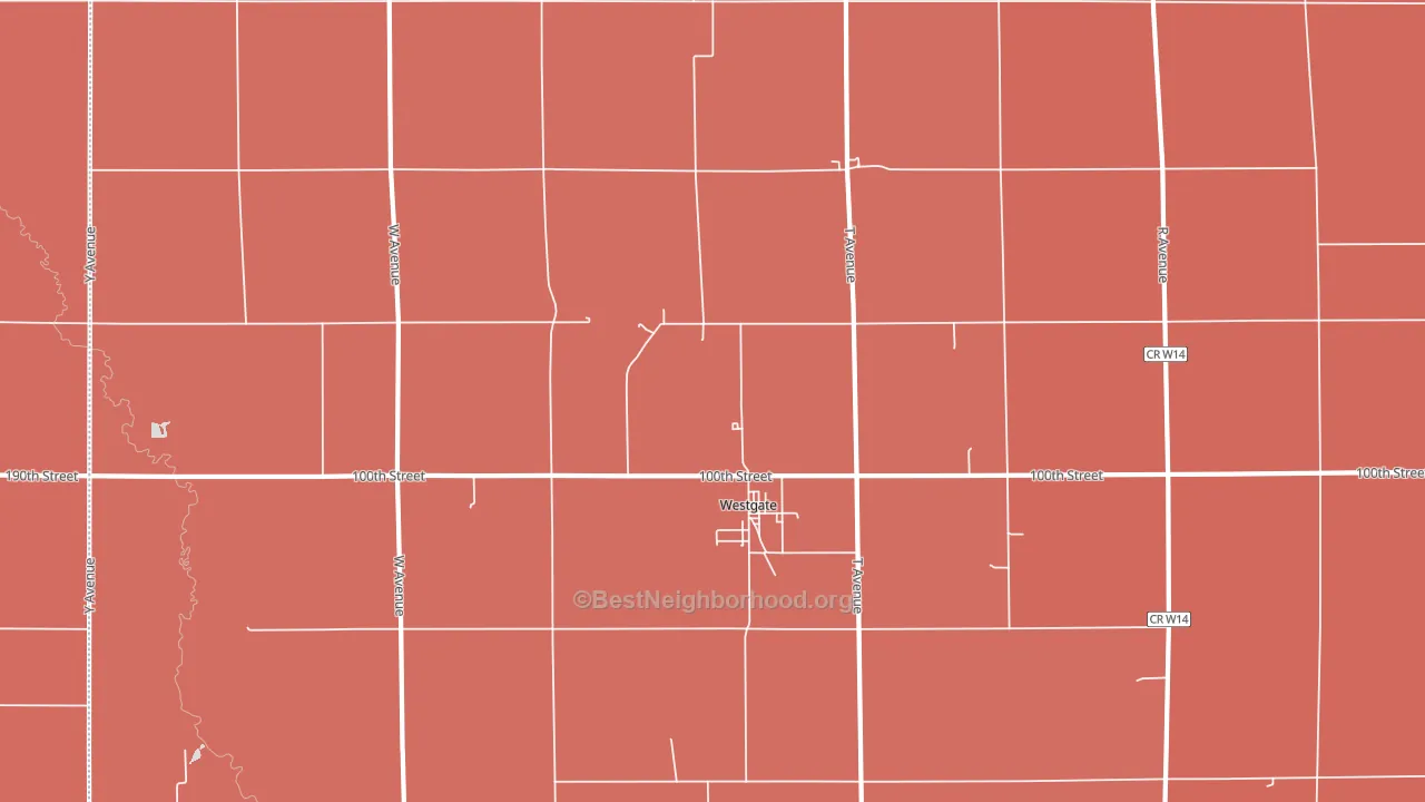 Westgate, IA block-group political-lean map