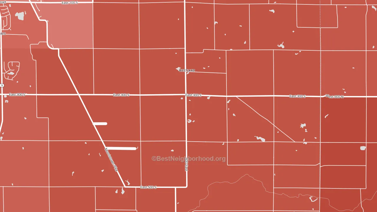 Westland, IN block-group political-lean map