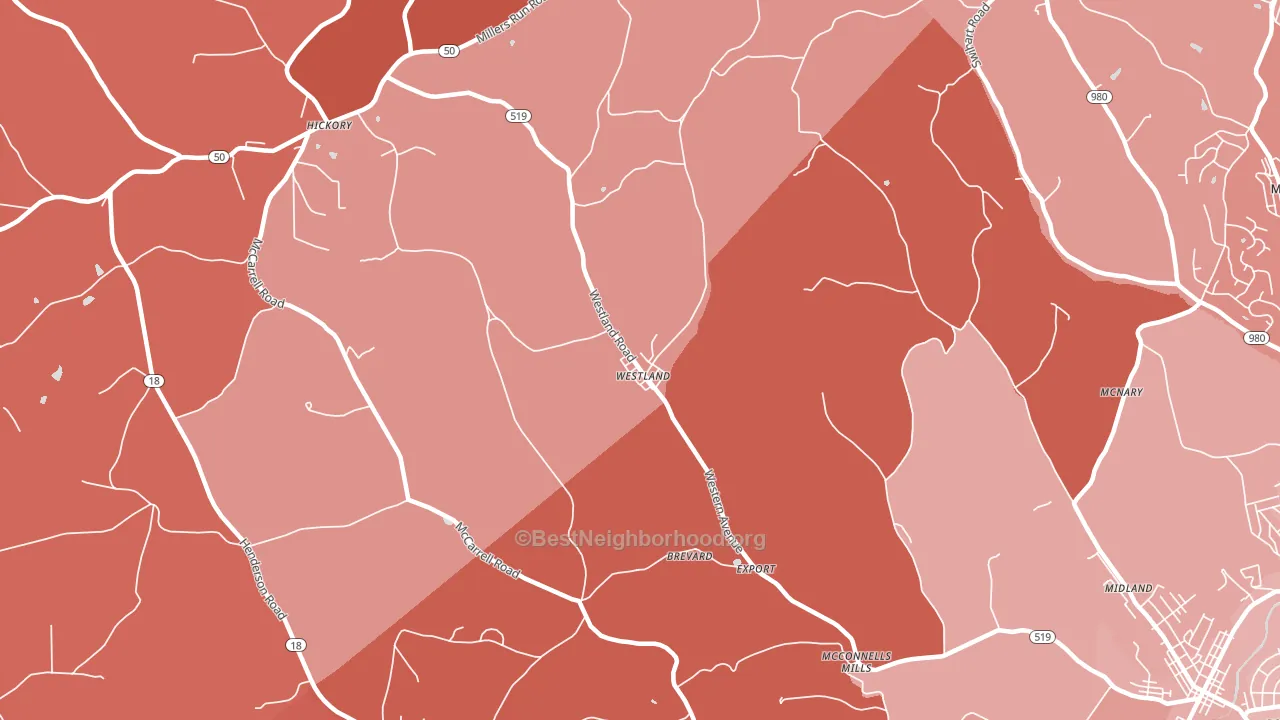 Westland, PA block-group political-lean map
