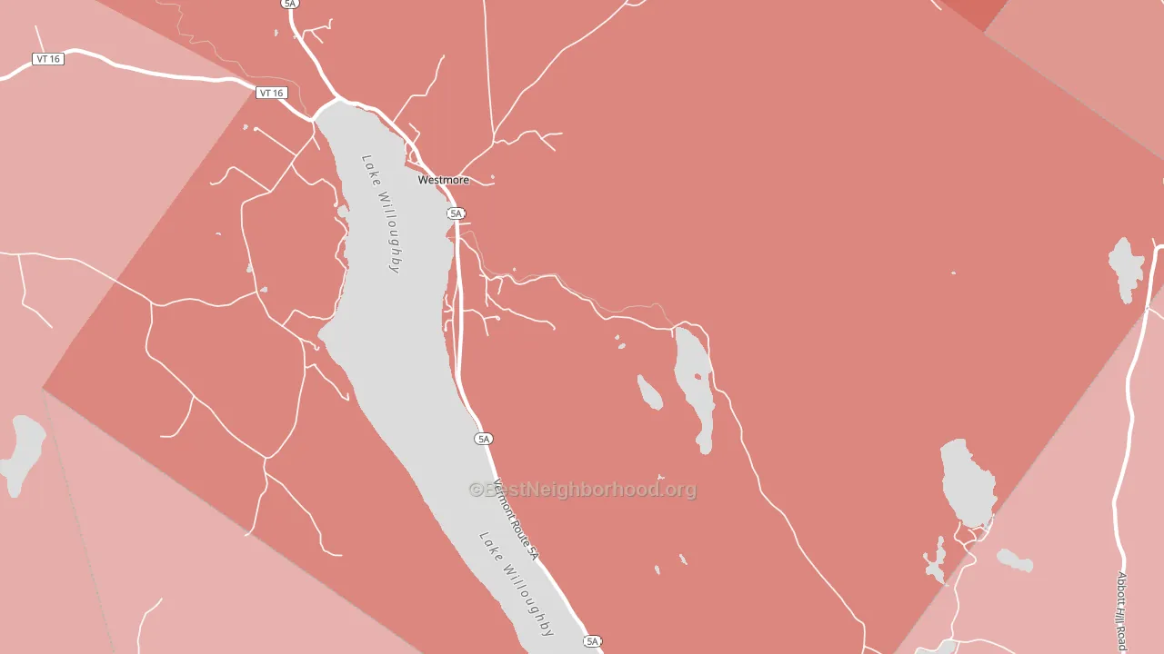 Westmore, VT block-group political-lean map