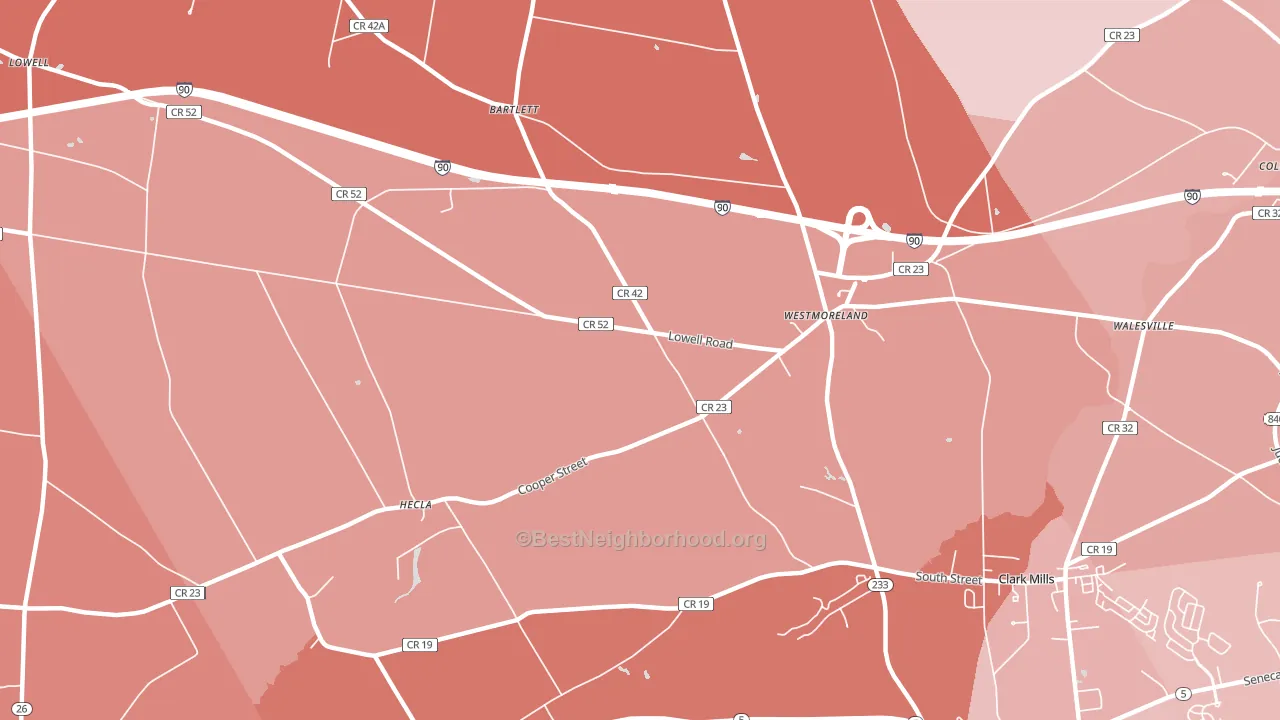 Westmoreland, NY block-group political-lean map