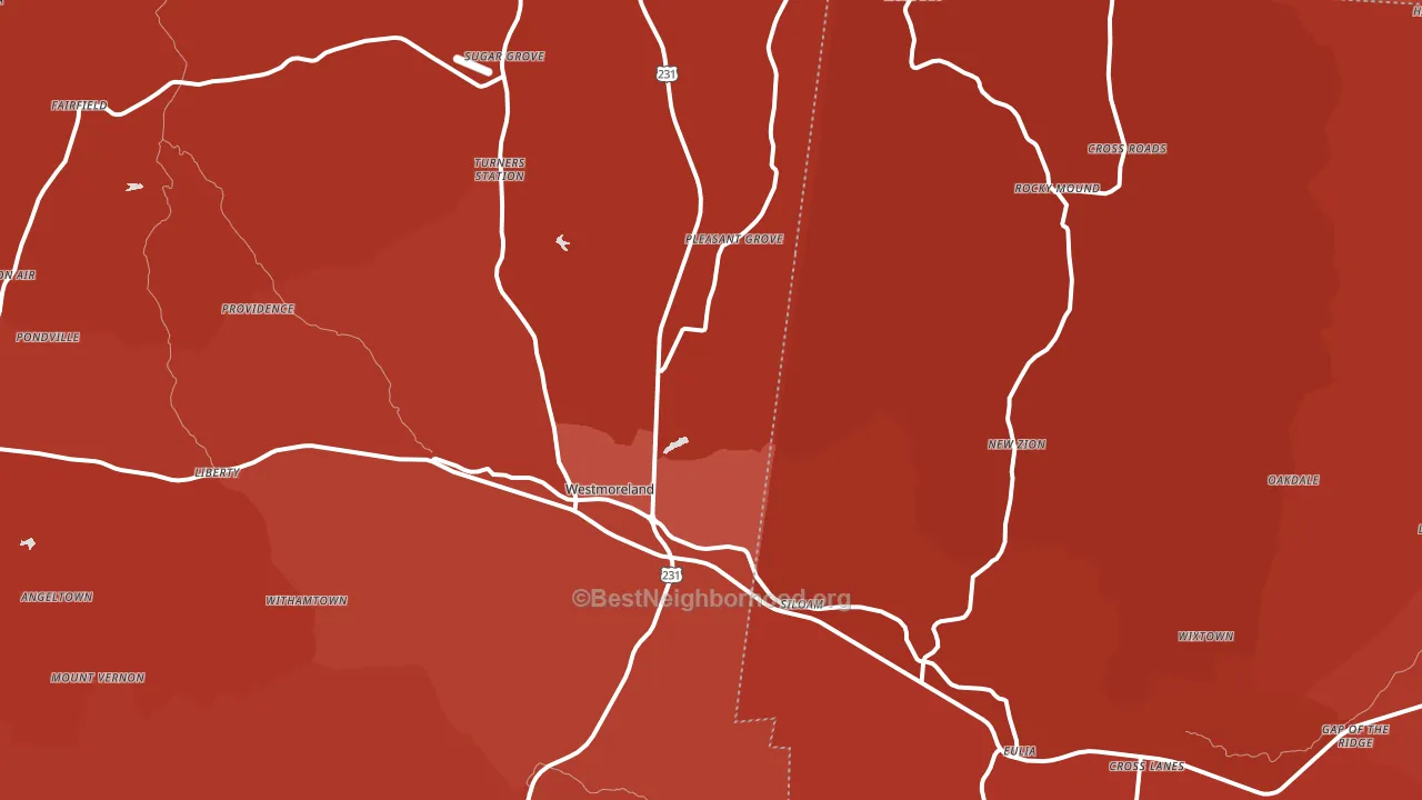 Westmoreland, TN block-group political-lean map