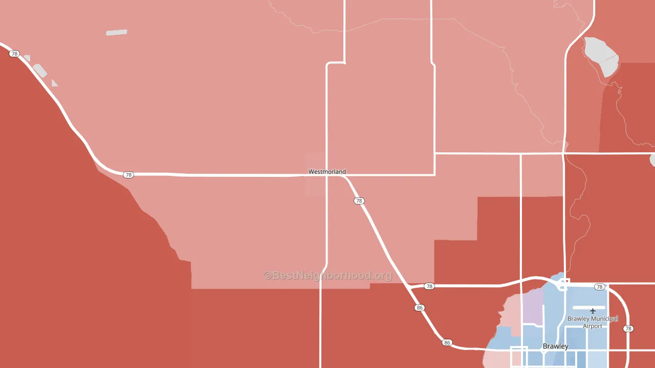 Westmorland, CA block-group political-lean map