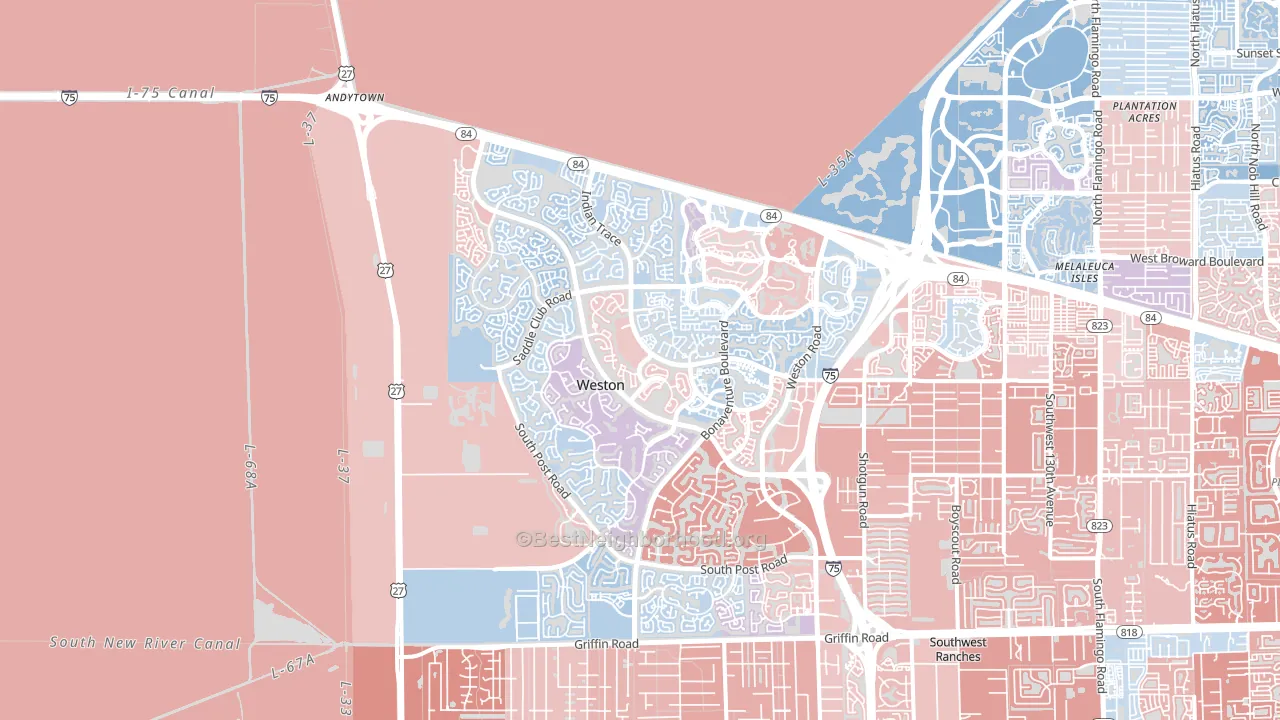 Weston, FL block-group political-lean map