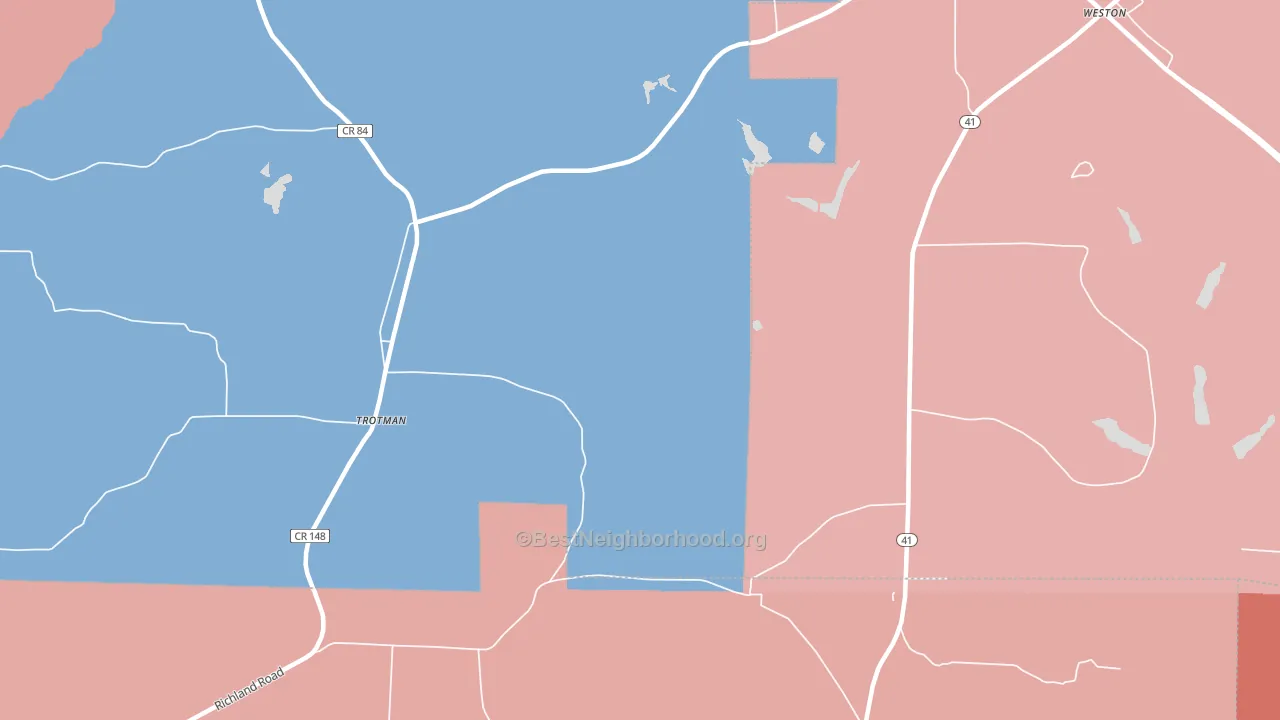 Weston, GA block-group political-lean map