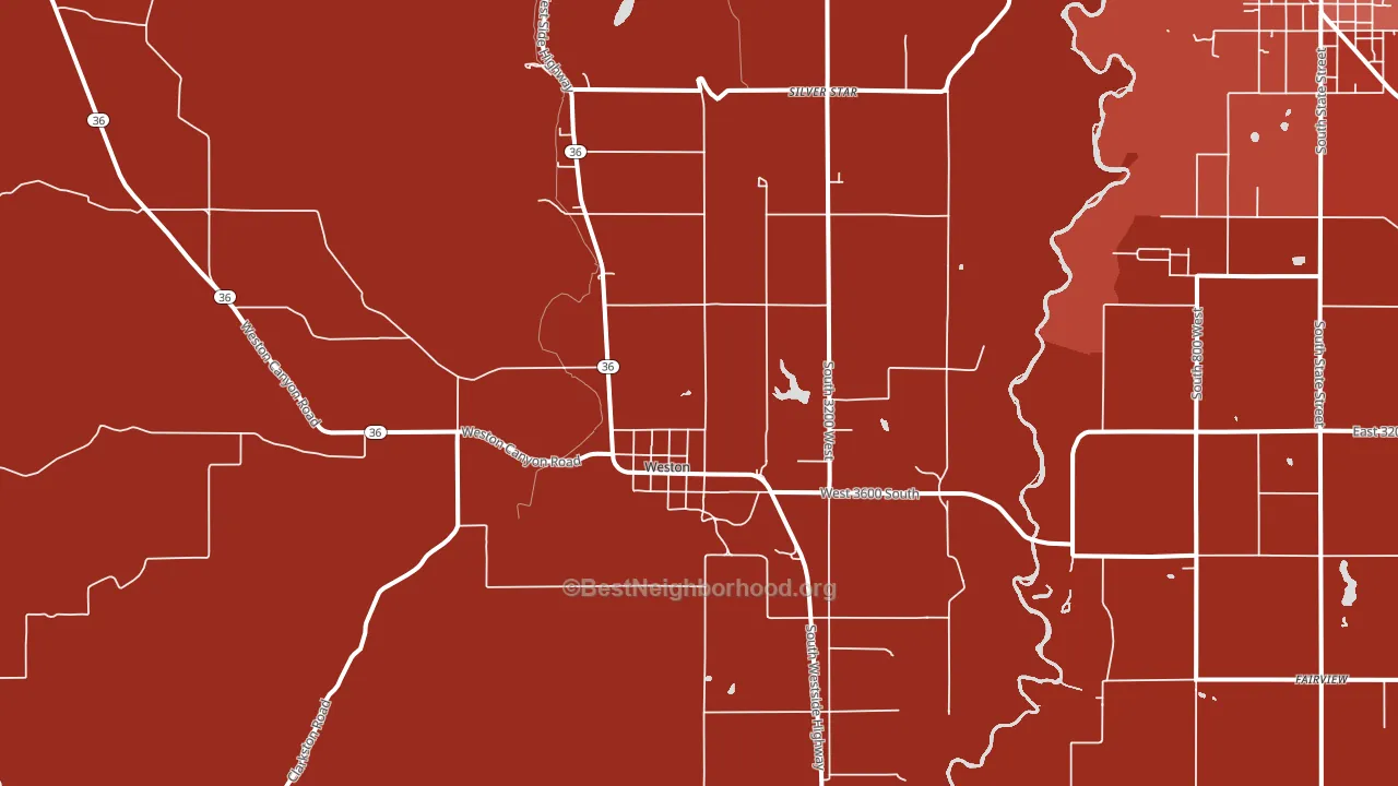Weston, ID block-group political-lean map