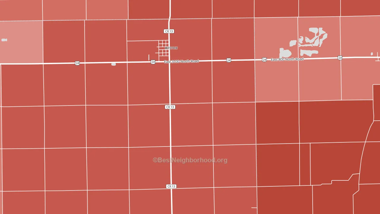 Weston, IL block-group political-lean map