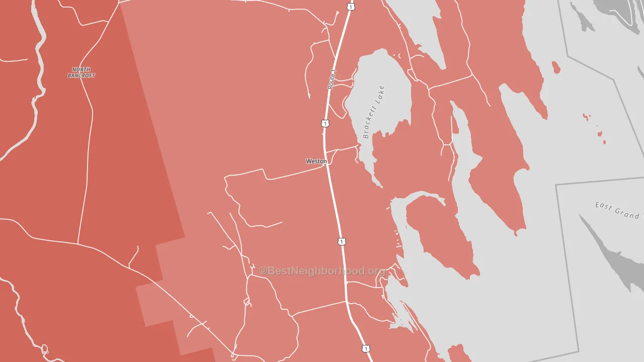 Weston, ME block-group political-lean map