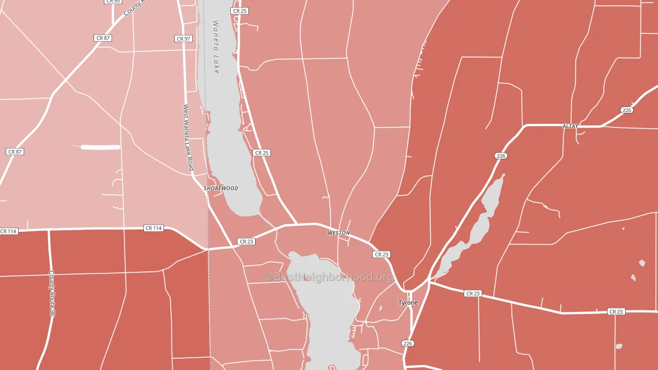 Weston, NY block-group political-lean map