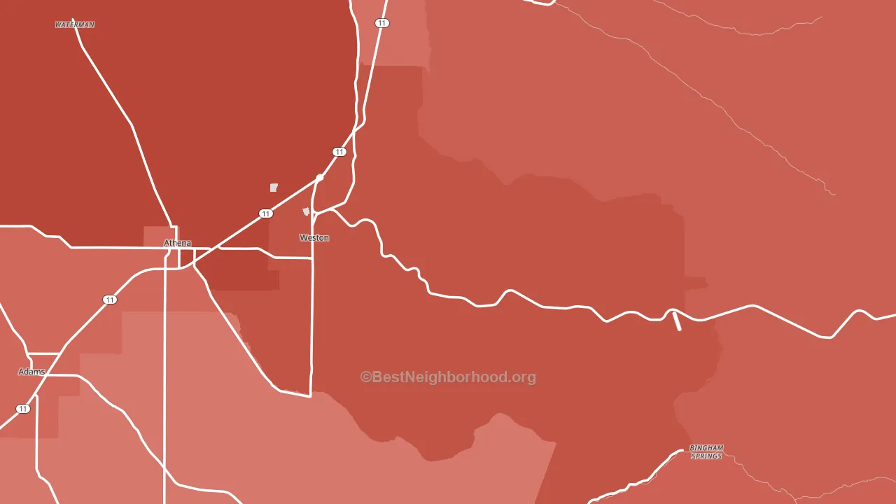 Weston, OR block-group political-lean map