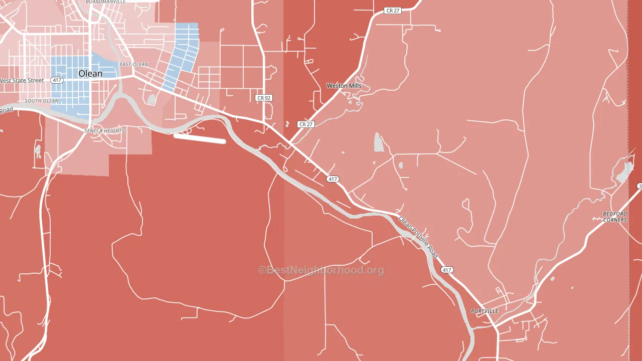 Westons Mills, NY block-group political-lean map