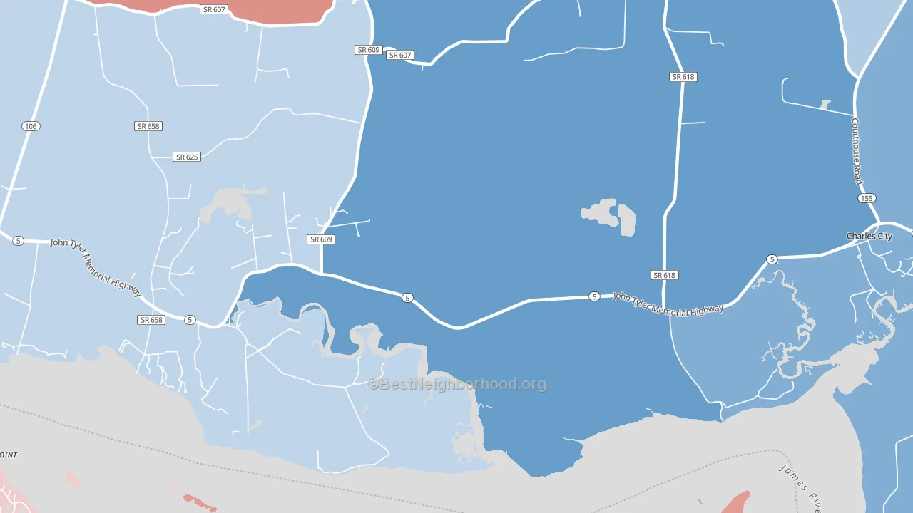 Westover, VA block-group political-lean map