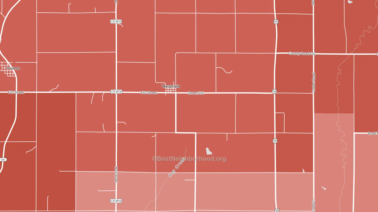 Westphalia, IA block-group political-lean map