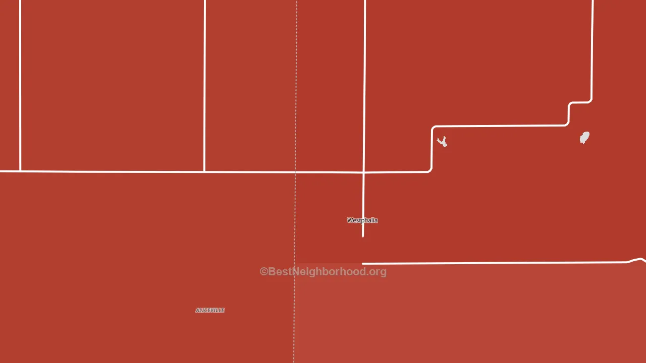 Westphalia, KS block-group political-lean map