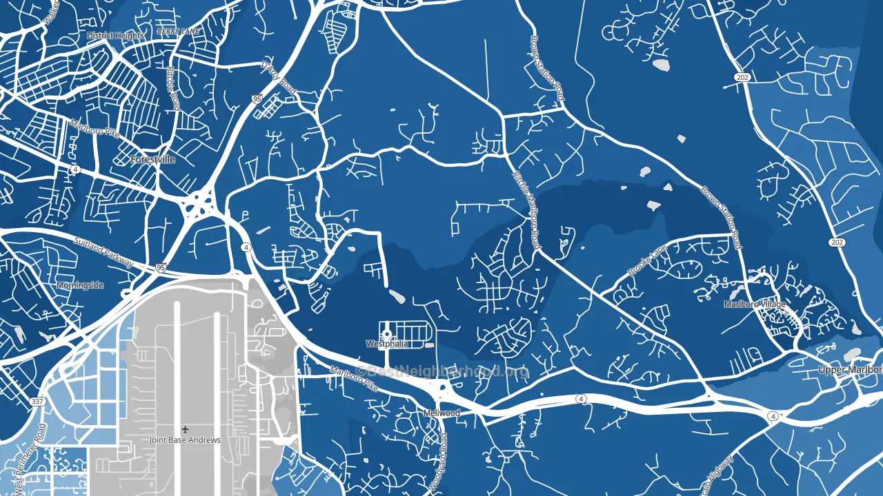 Westphalia, MD block-group political-lean map