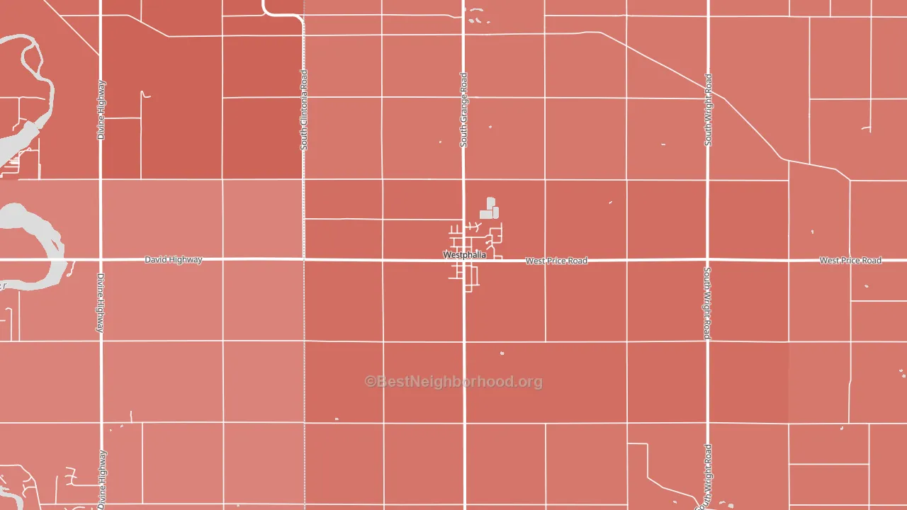 Westphalia, MI block-group political-lean map