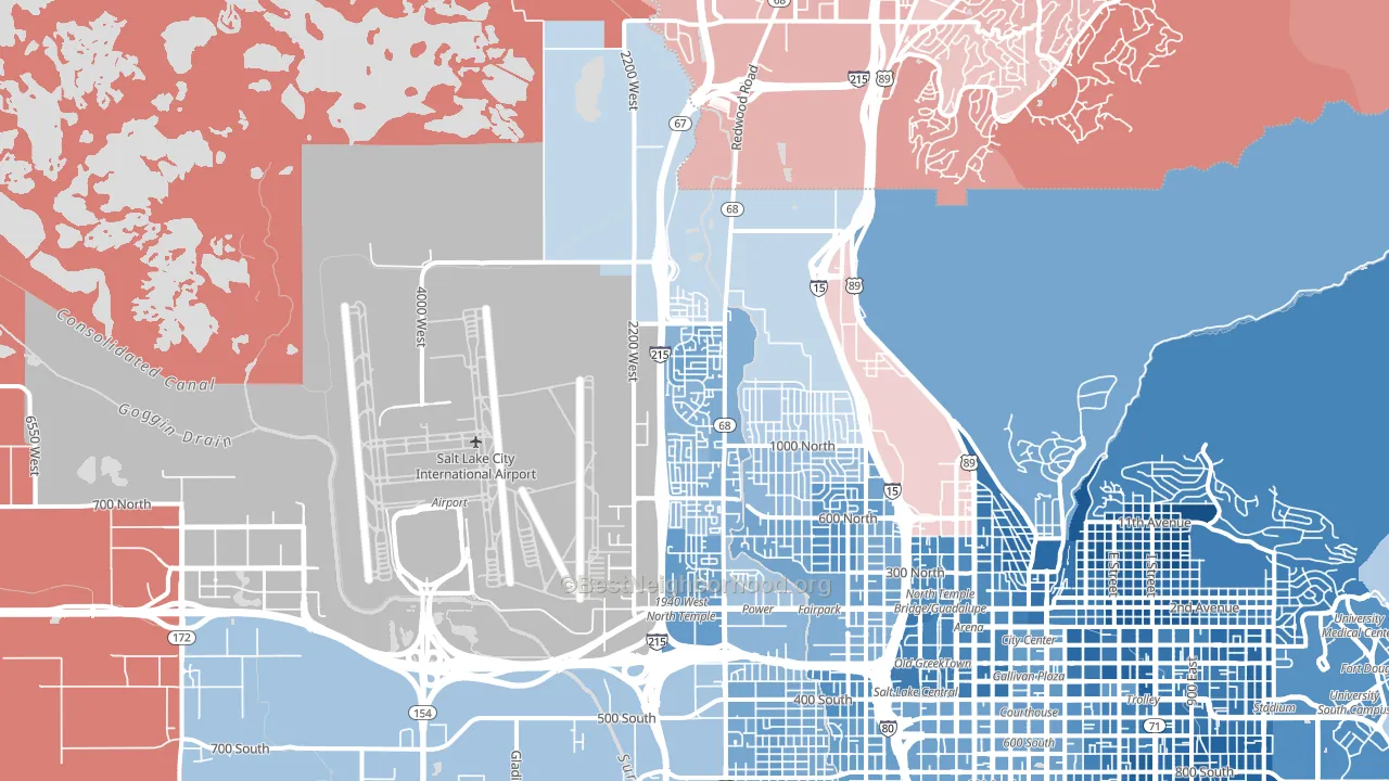 Westpointe, Salt Lake City, UT block-group political-lean map