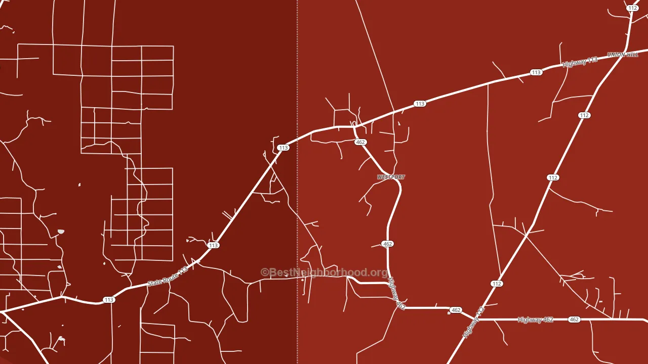 Westport, LA block-group political-lean map