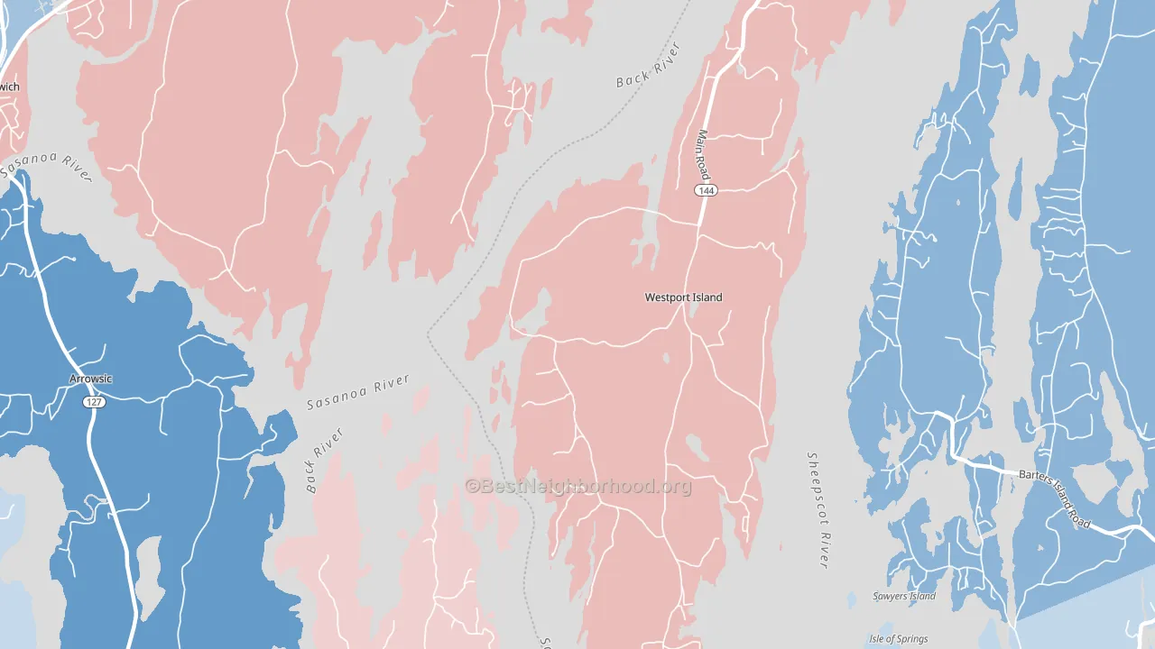Westport, ME block-group political-lean map