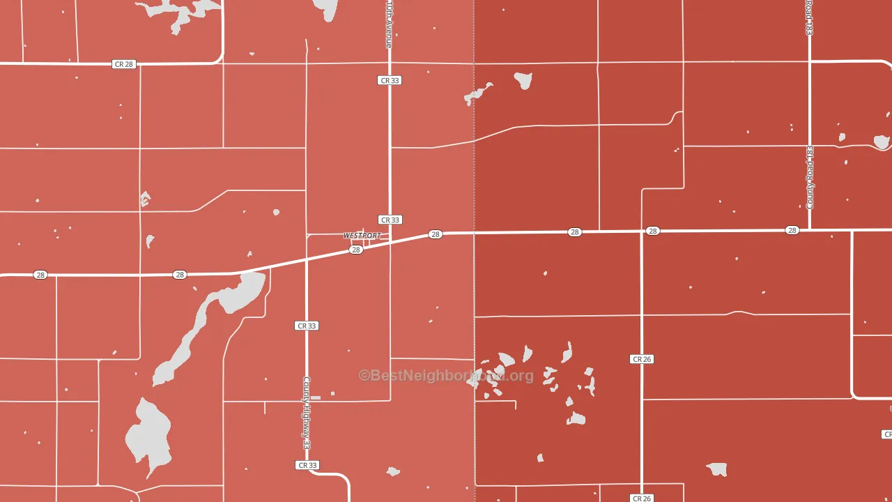 Westport, MN block-group political-lean map