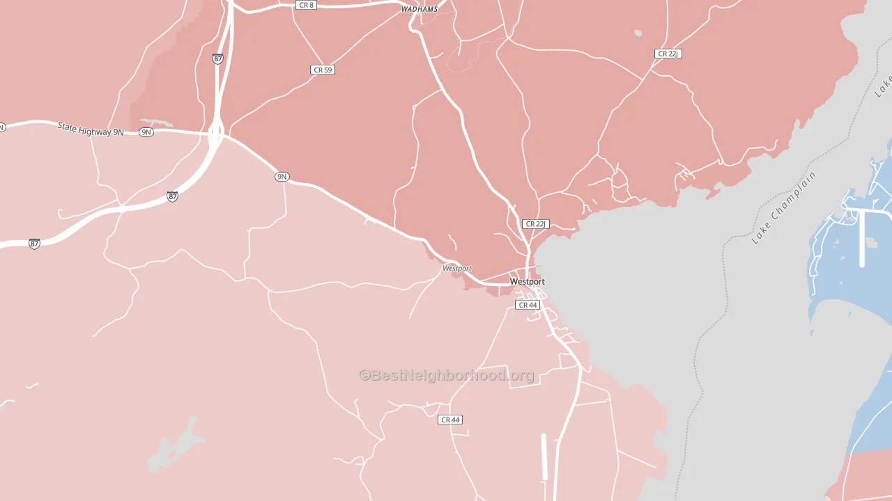 Westport, NY block-group political-lean map