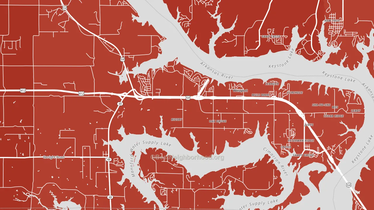 Westport, OK block-group political-lean map