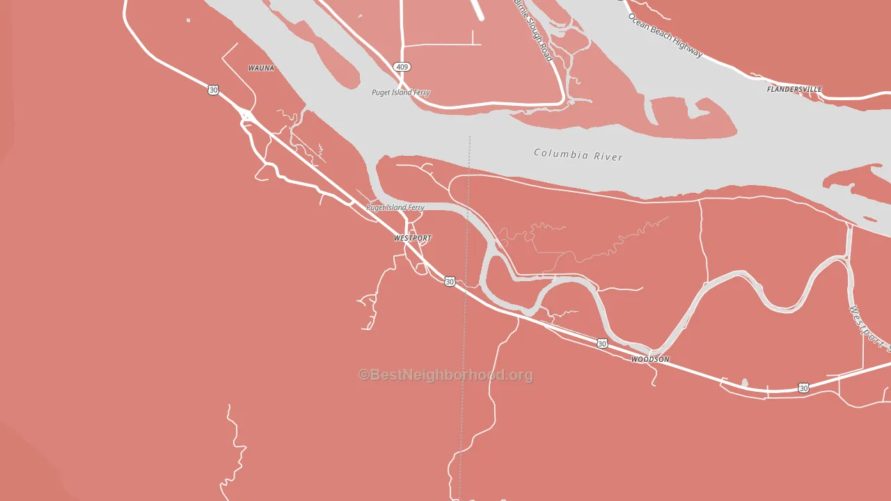 Westport, OR block-group political-lean map