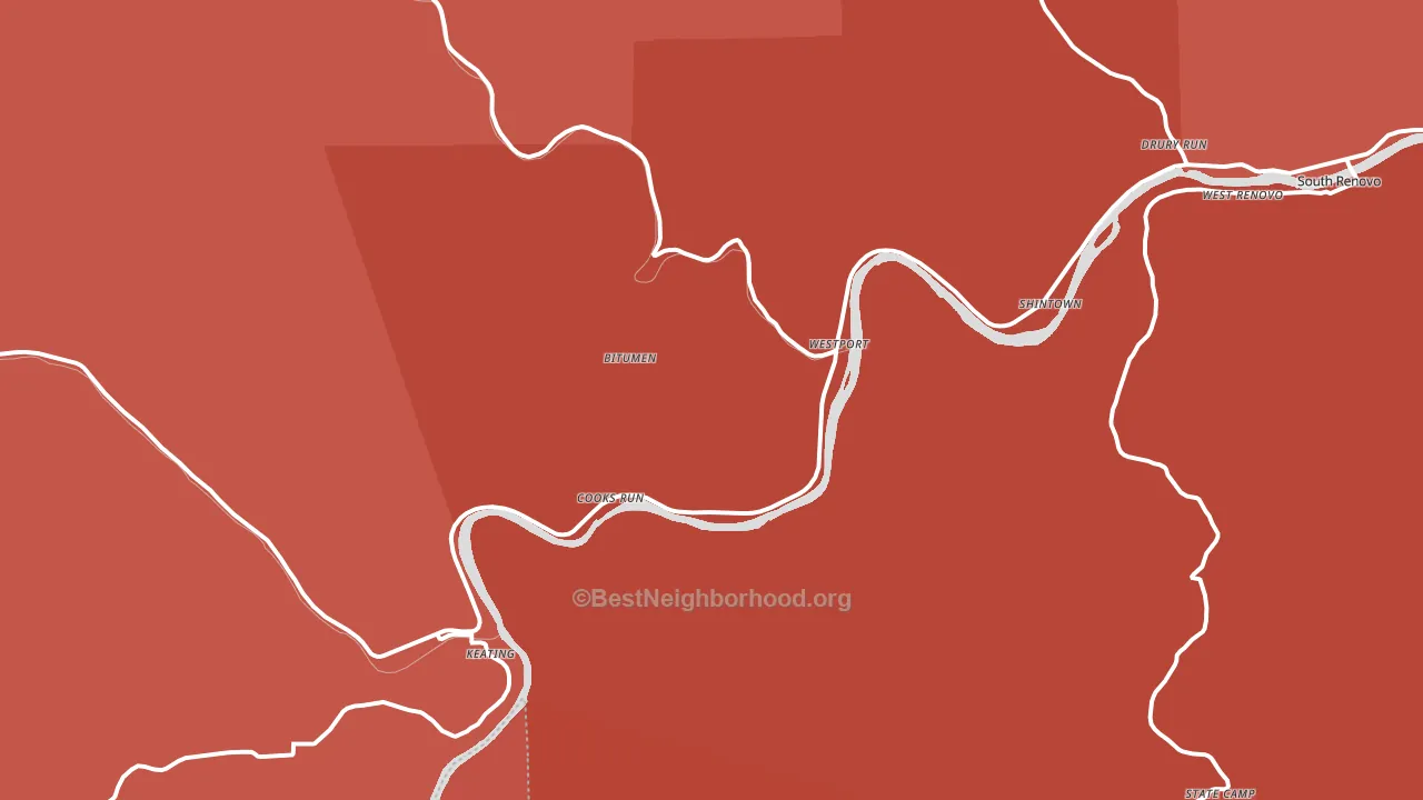 Westport, PA block-group political-lean map
