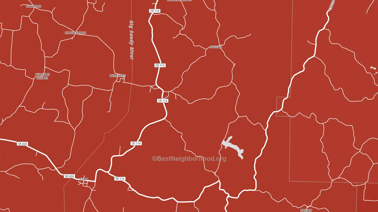 Westport, TN block-group political-lean map